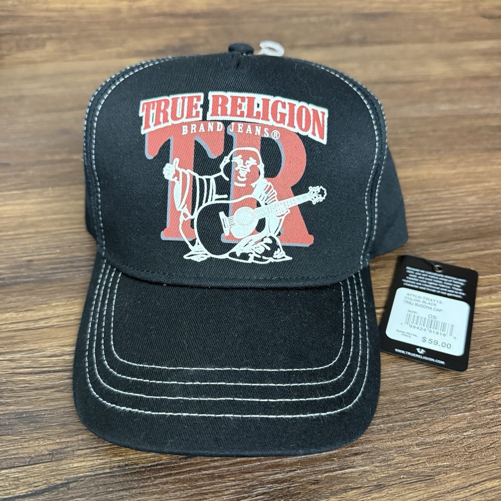 NWT True Religion Buddha Horseshoe Guitar Logo Adjustable Hat